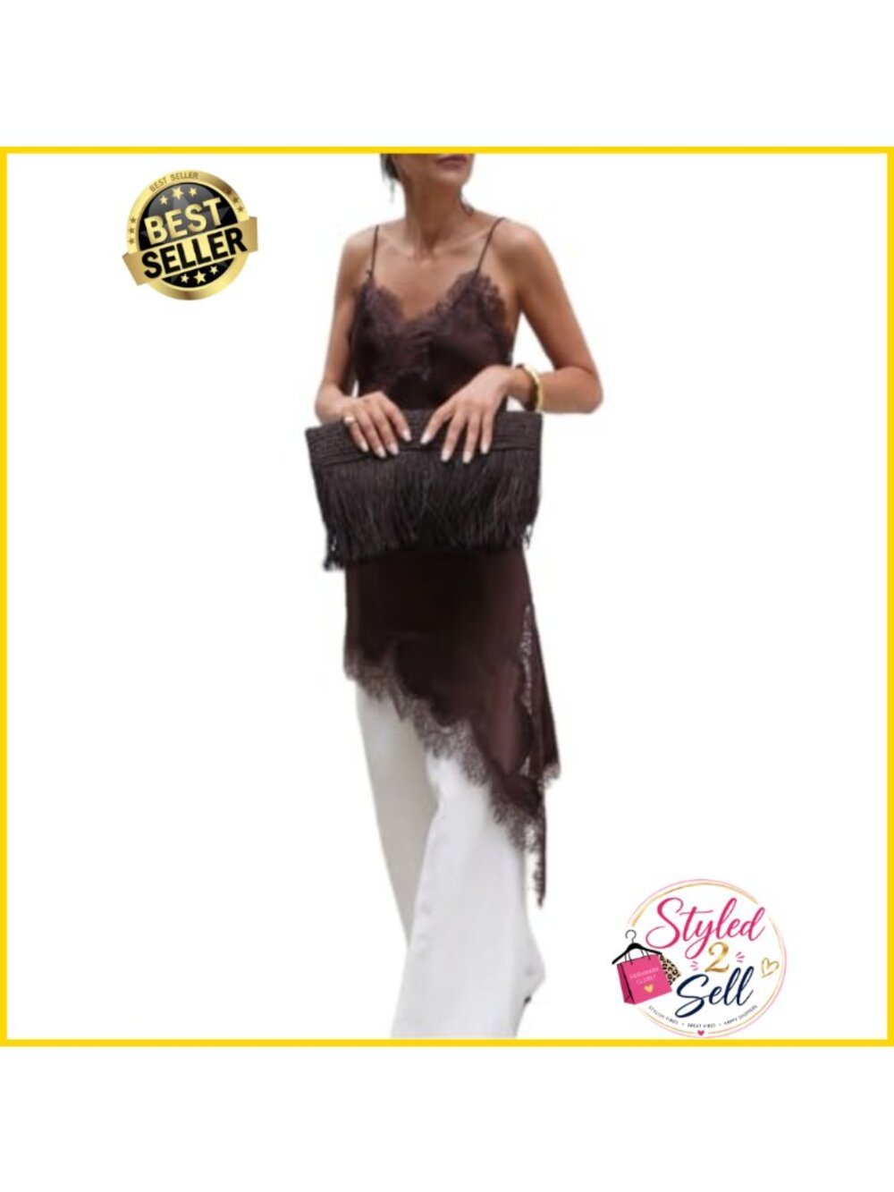 Satin Lace Camisole Slip Dress Backless V-Neck Spaghetti Strap